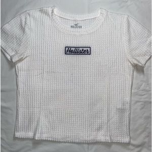 Hollister white crop top